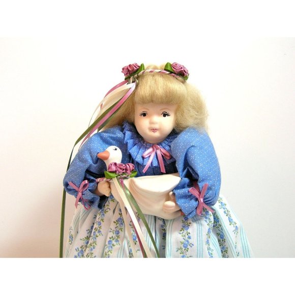 Handmade Collectible Doll, 14", Just Ducky, Country Girl With Duck - Picture 3 of 5